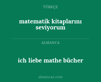 ich liebe mathe bücher - matematik kitaplarını seviyorum
