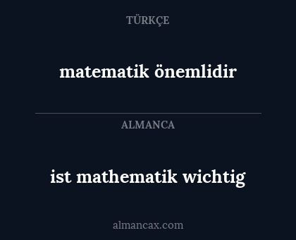 ist mathematik wichtig - matematik önemlidir