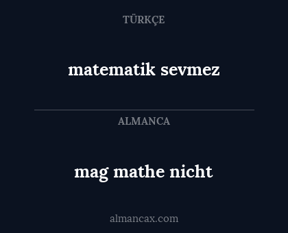 mag mathe nicht - matematik sevmez
