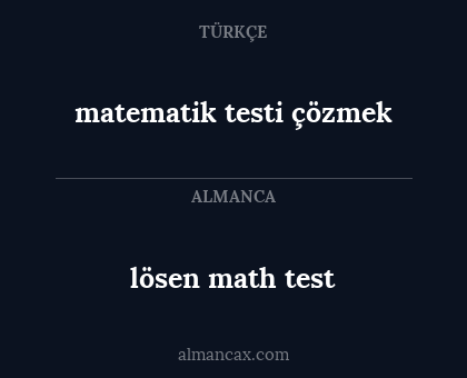 matematik testi çözmek - lösen math test