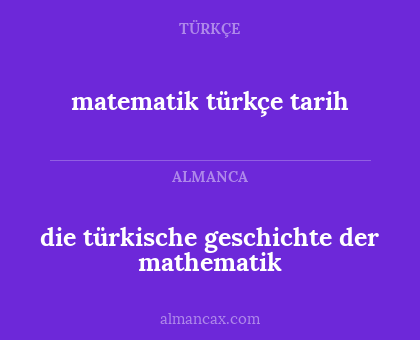 matematik türkçe tarih - die türkische geschichte der mathematik