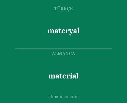 material - materyal