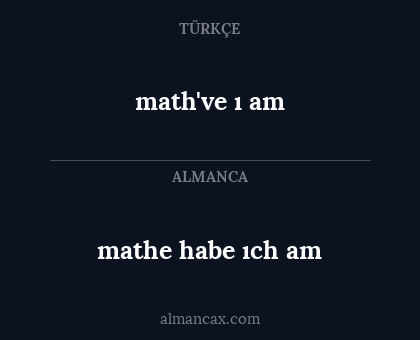 math've ı am - mathe habe ıch am