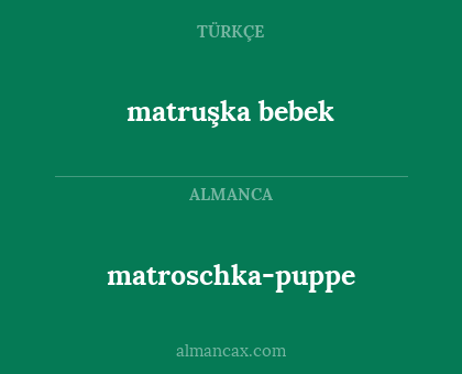 matroschka-puppe - matruşka bebek