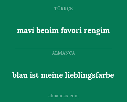 blau ist meine lieblingsfarbe - mavi benim favori rengim