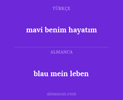 blau mein leben - mavi benim hayatım