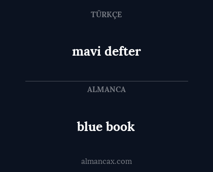blue book - mavi defter