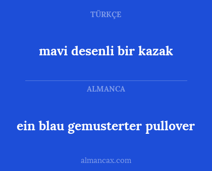 mavi desenli bir kazak - ein blau gemusterter pullover