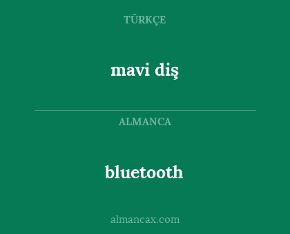bluetooth - mavi diş