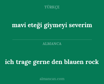 mavi eteği giymeyi severim - ich trage gerne den blauen rock