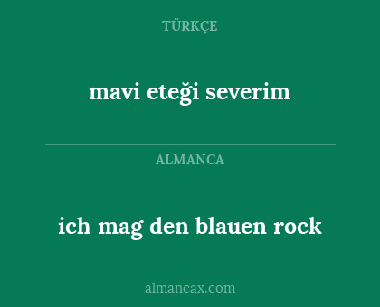 mavi eteği severim - ich mag den blauen rock