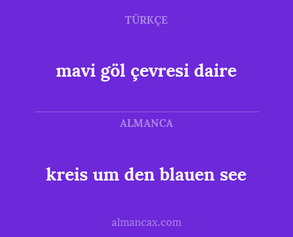kreis um den blauen see - mavi göl çevresi daire