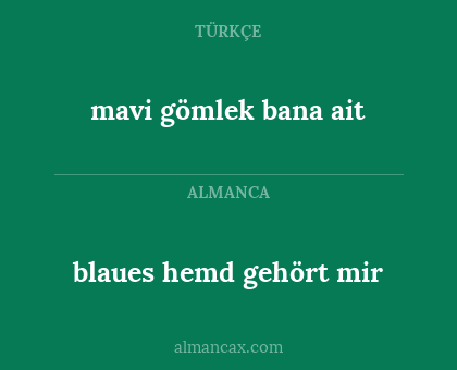 blaues hemd gehört mir - mavi gömlek bana ait