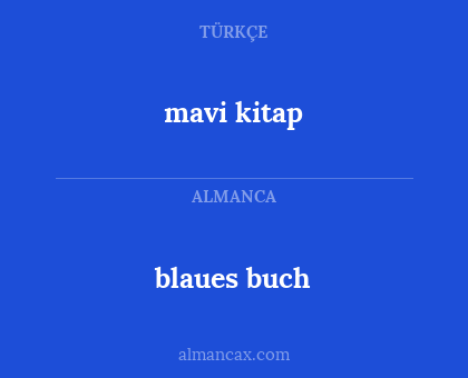blaues buch - mavi kitap