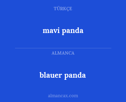 blauer panda - mavi panda