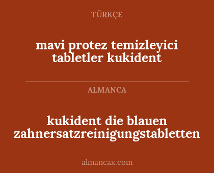 kukident die blauen zahnersatzreinigungstabletten - mavi protez temizleyici tabletler kukident