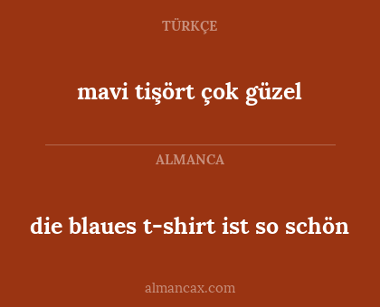 die blaues t-shirt ist so schön - mavi tişört çok güzel
