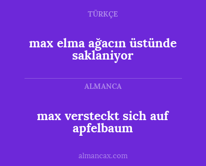 max elma ağacın üstünde saklaniyor - max versteckt sich auf apfelbaum