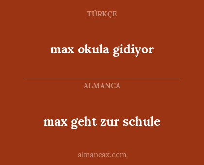 max okula gidiyor - max geht zur schule