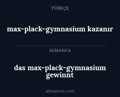 das max-plack-gymnasium gewinnt - max-plack-gymnasium kazanır