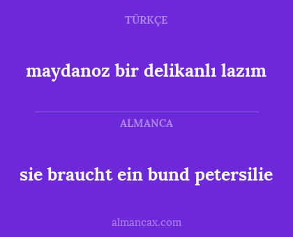 maydanoz bir delikanlı lazım - sie braucht ein bund petersilie