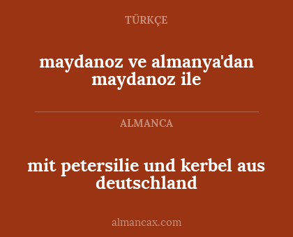 mit petersilie und kerbel aus deutschland - maydanoz ve almanya'dan maydanoz ile