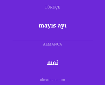 mayıs ayı - mai