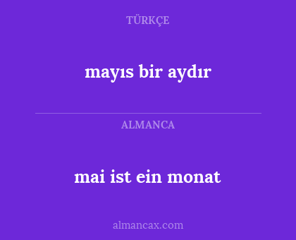 mayıs bir aydır - mai ist ein monat