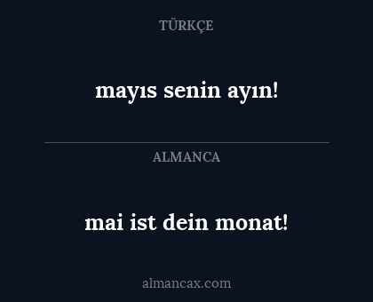 mayıs senin ayın! - mai ist dein monat!