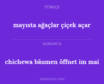 chichewa bäumen öffnet im mai - mayısta ağaçlar çiçek açar
