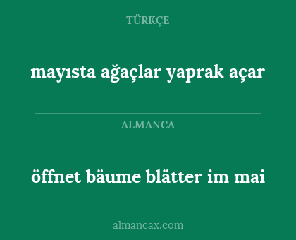 öffnet bäume blätter im mai - mayısta ağaçlar yaprak açar
