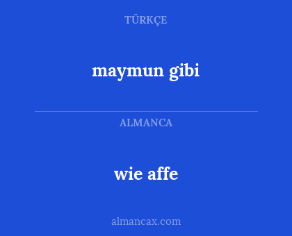 maymun gibi - wie affe