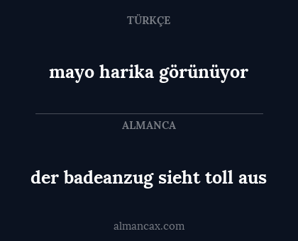 mayo harika görünüyor - der badeanzug sieht toll aus