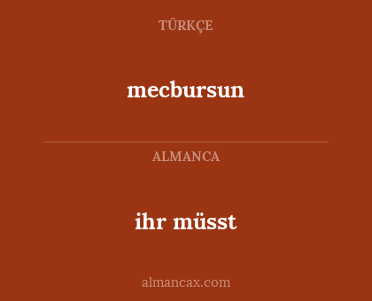 mecbursun - ihr müsst