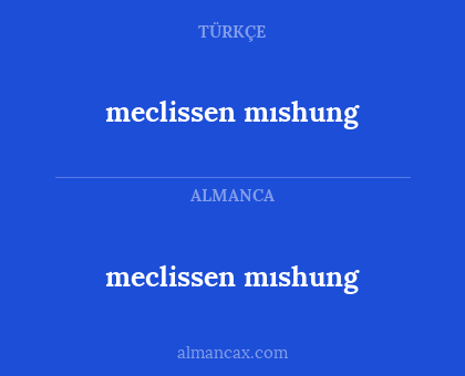 meclissen mıshung - meclissen mıshung