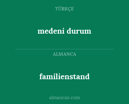 familienstand - medeni durum