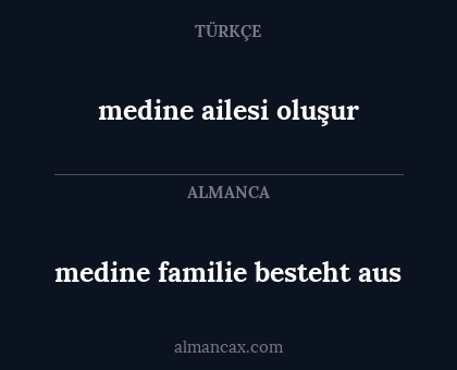 medine ailesi oluşur - medine familie besteht aus