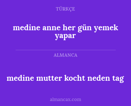 medine mutter kocht neden tag - medine anne her gün yemek yapar
