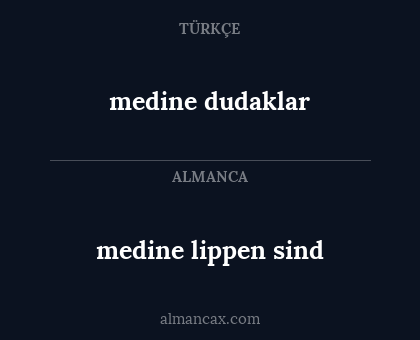 medine dudaklar - medine lippen sind