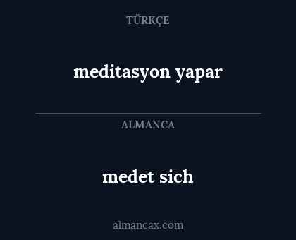 meditasyon yapar - medet sich