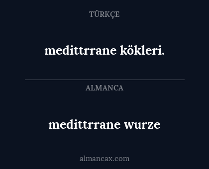 medittrrane kökleri. - medittrrane wurze