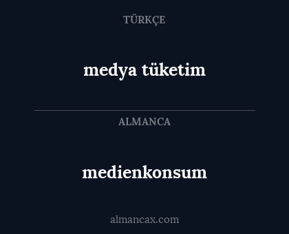 medienkonsum - medya tüketim