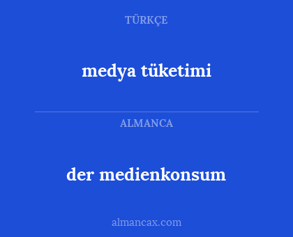 der medienkonsum - medya tüketimi