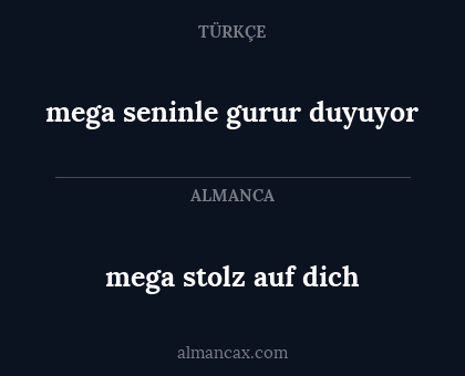 mega seninle gurur duyuyor - mega stolz auf dich