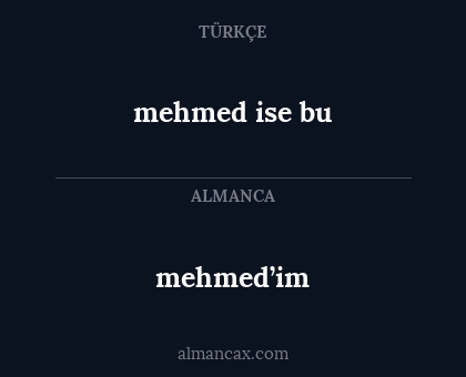 mehmed’im - mehmed ise bu