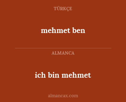 mehmet ben - ich bin mehmet