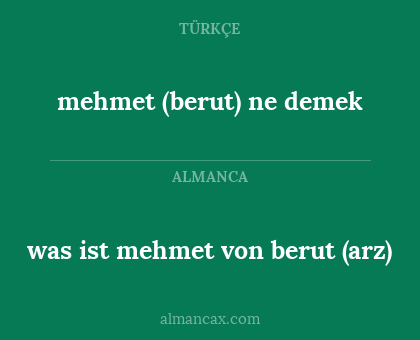 was ist mehmet von berut (arz) - mehmet (berut) ne demek