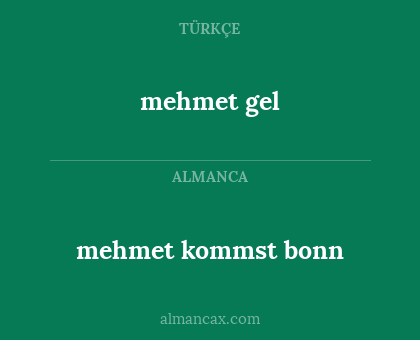 mehmet kommst bonn - mehmet gel