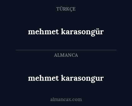 mehmet karasongur - mehmet karasongür