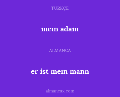 meın adam - er ist meın mann